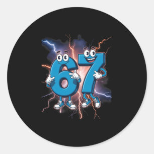 67 Brainrot italienisches Meme lustig 67 Kinderkos Runder Aufkleber