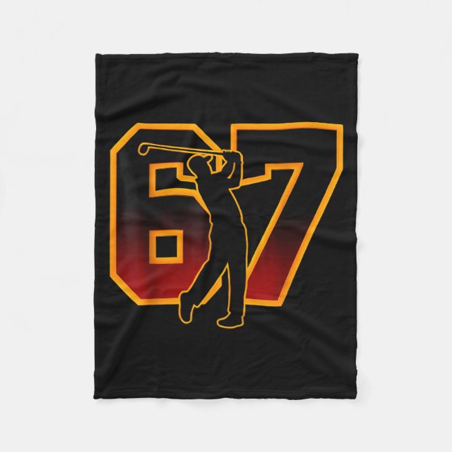 67 Brainrot Youth Golf Drip - Funny Kids 67  Fleecedecke (Vorderseite)