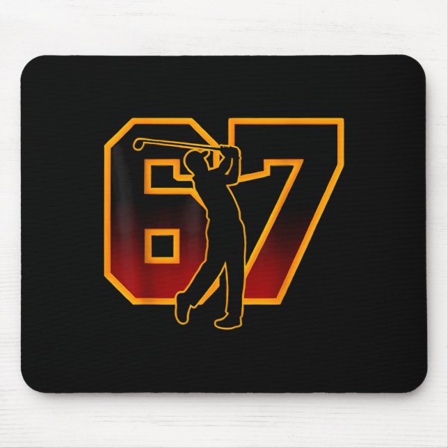 67 Brainrot Youth Golf Drip - Funny Kids 67  Mousepad (Vorne)