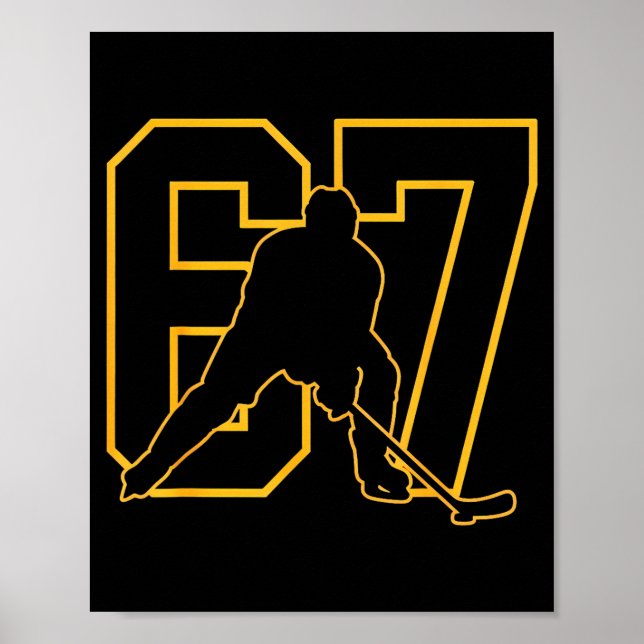 67 Brainrot Youth Ice Hockey Drip - Funny Kids 67  Poster (Vorne)