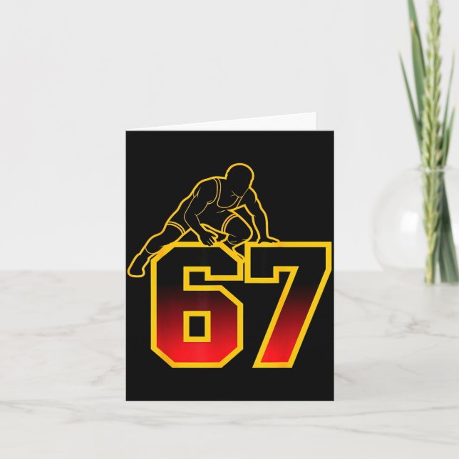 67 Brainrot Youth Wrestling Drip - Funny Kids 67  Karte (Vorderseite)