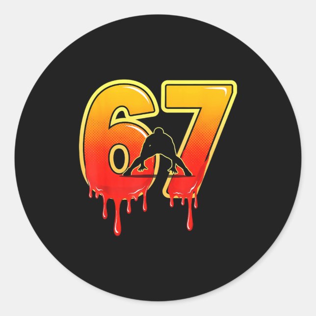 67 Brainrot Youth Wrestling Drip - Funny Kids 67  Runder Aufkleber (Vorderseite)