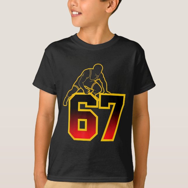 67 Brainrot Youth Wrestling Drip - Funny Kids 67  T-Shirt (Vorderseite)