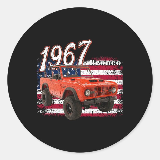 67 Bronco Suv Car Runder Aufkleber (Vorderseite)