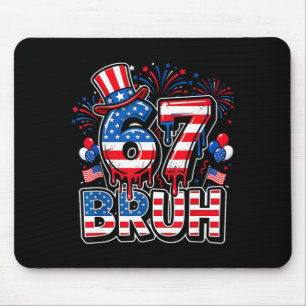 67 bruh amerikanische Flagge sechs sieben lustig 4 Mousepad