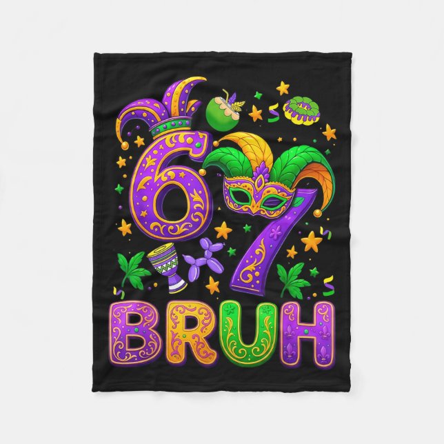 67 Bruh Mardi Gras Jester Mask New Orleans  Fleecedecke (Vorderseite)
