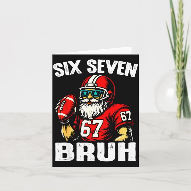 67 Bruh Meme Christmas Football Santa Six Seven  Karte (Vorderseite)