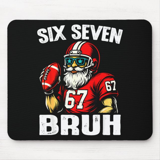 67 Bruh Meme Christmas Football Santa Six Seven  Mousepad (Vorne)