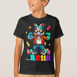 67 Bruh Sechs Sieben Lustiger Hase Eier Kaninchen T-Shirt