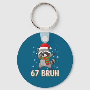 67 Bruh Six Seven Meme Waschbär Weihnachten Kinder Schlüsselanhänger