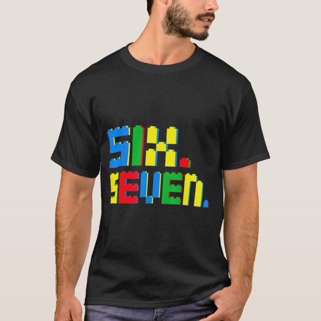 67 Building Blocks For Kids Boys Six Seven Funny 6 T-Shirt (Vorderseite)
