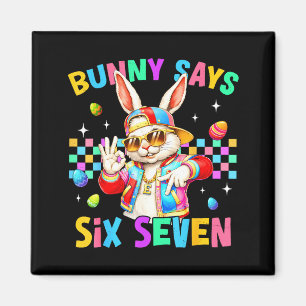 67 Bunny sagt sechs sieben für Kinder Jungen Mädch Magnet