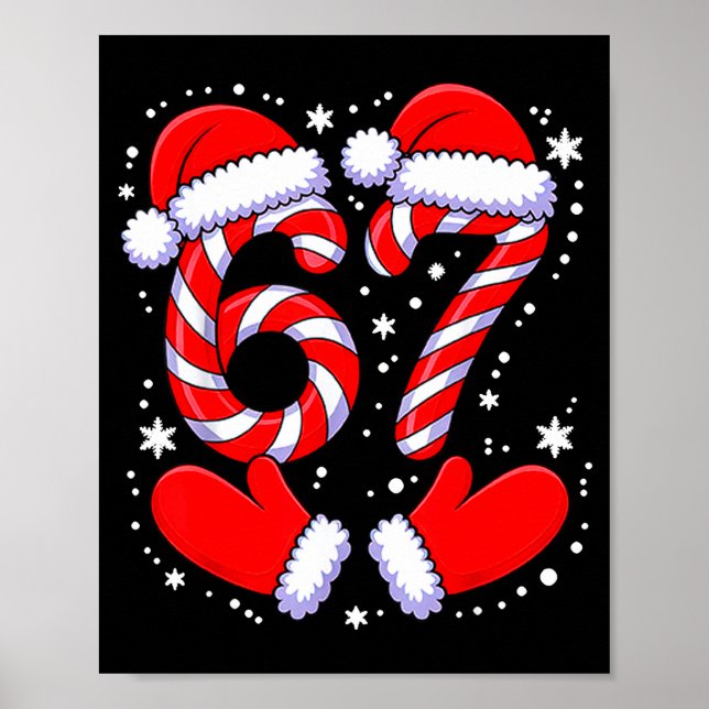 67 Candy Canes Santa  Poster (Vorne)