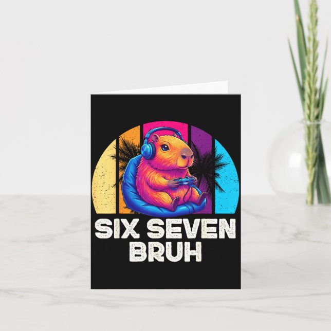 67 Capybara Funny Six Seven Bruh Capybara Video Ga Karte (Vorderseite)