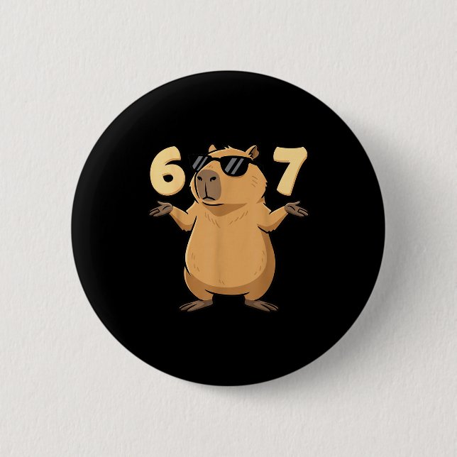 67 Capybara Meme 6 7 Aesthetic For Kids Young Adul Button (Vorderseite)