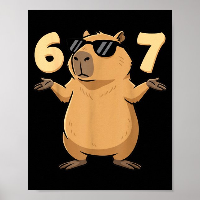 67 Capybara Meme 6 7 Aesthetic For Kids Young Adul Poster (Vorne)