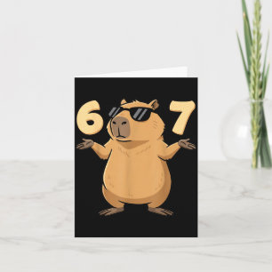 67 Capybara Meme 6 7 Ästhetik für Kinder junge Erw Karte