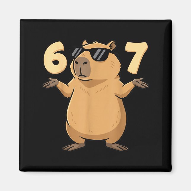 67 Capybara Meme 6 7 Ästhetik für Kinder junge Erw Magnet (Vorne)