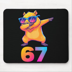 67 Capybara Six Seven Meme Tier Coole Capybara Da Mousepad