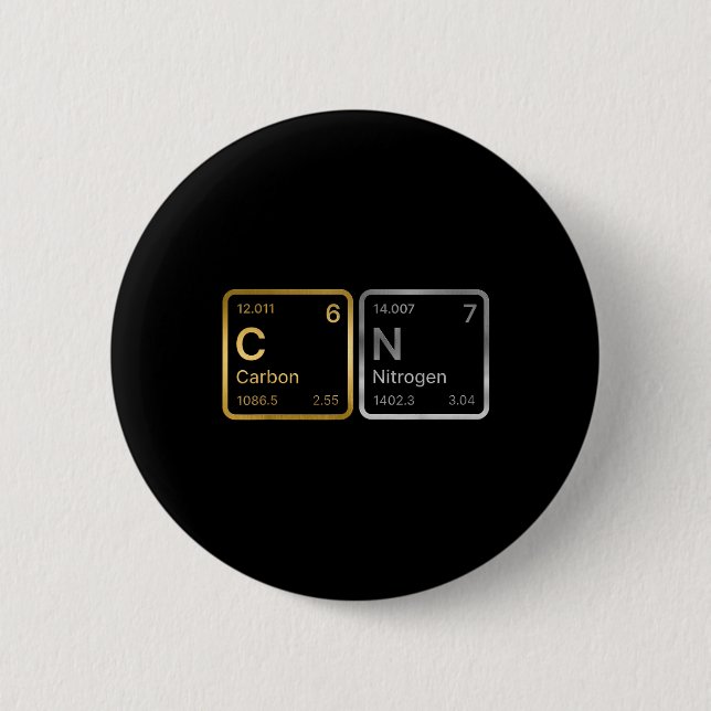 67 Carbon Nitrogen Science Chemistry Periodic Tabl Button (Vorderseite)