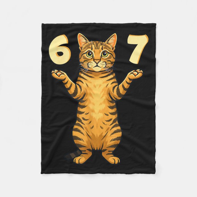 67 Cat Meme Funny Gen Alpha Slang Humor For Teens  Fleecedecke (Vorderseite)
