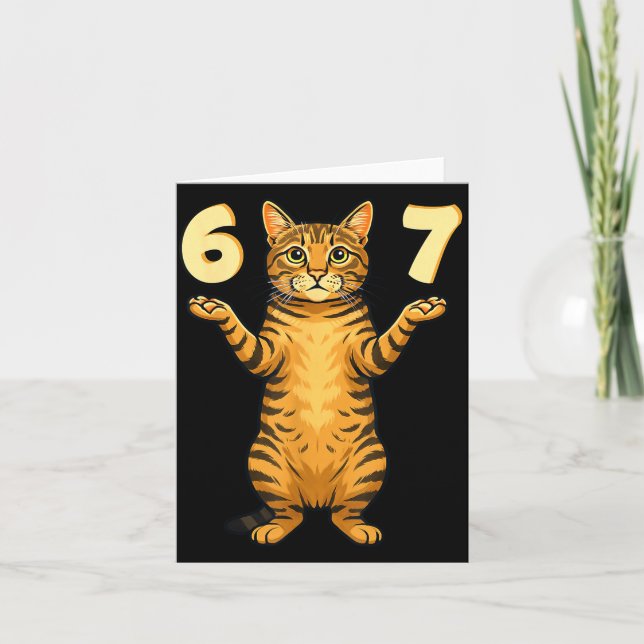 67 Cat Meme Funny Gen Alpha Slang Humor For Teens  Karte (Vorderseite)