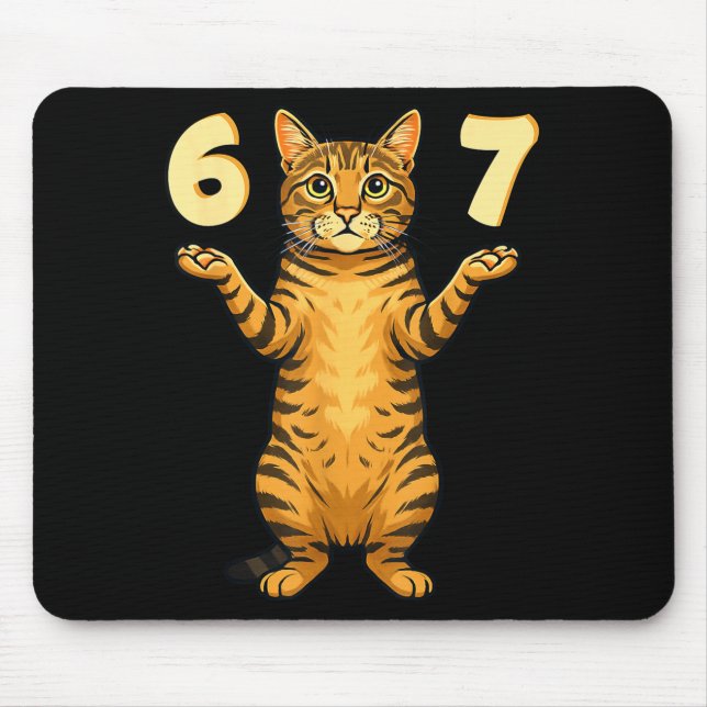 67 Cat Meme Funny Gen Alpha Slang Humor For Teens  Mousepad (Vorne)