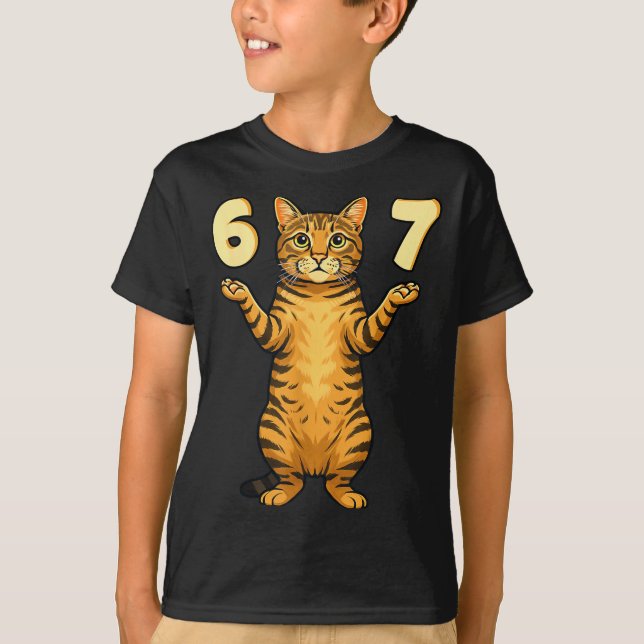 67 Cat Meme Funny Gen Alpha Slang Humor For Teens  T-Shirt (Vorderseite)