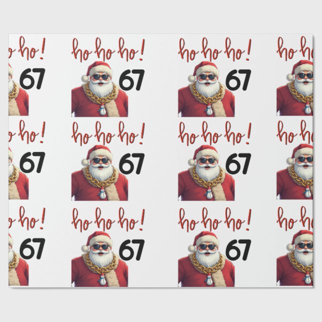 67 Chill Santa Christmas Santa  Geschenkpapier (Saum)