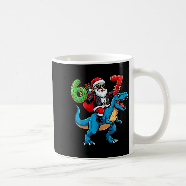 67 Christmas 6 7 Meme Funny Santa Six Seven Xmas B Kaffeetasse (Rechts)