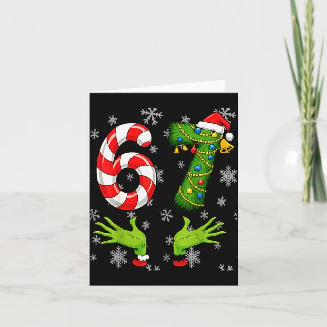 67 Christmas 6 7 Meme Pajamas 67 Bruh Slang  Karte (Vorderseite)