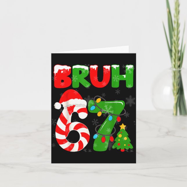 67 Christmas 6 7 Meme Pajamas 67 Bruh Slang  Karte (Vorderseite)