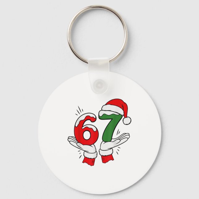 67 Christmas 6 7 Meme Pajamas Holiday Gen Alpha Sl Schlüsselanhänger (Vorderseite)