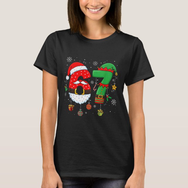 67 Christmas 6 7 Meme Pajamas Holiday Gen Alpha Sl T-Shirt (Vorderseite)