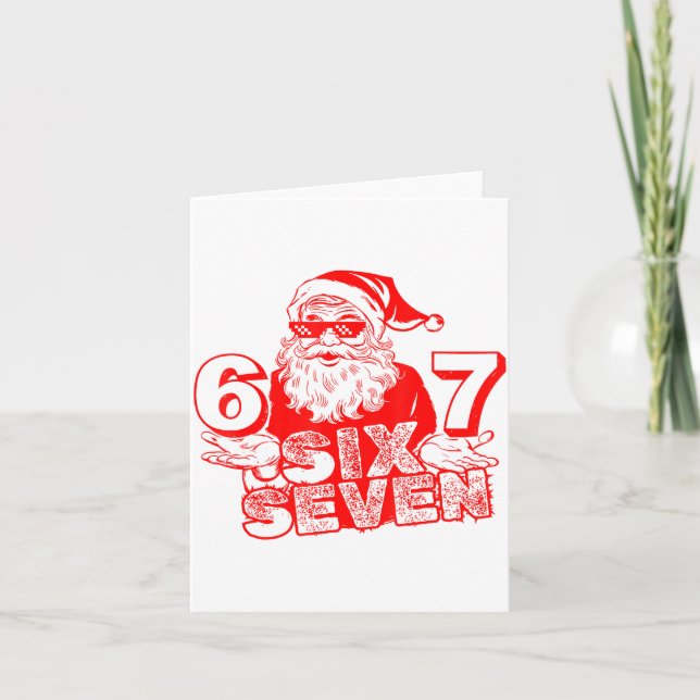 67 Christmas 6 7 Meme Six Seven Funny Santa Xmas B Karte (Vorderseite)