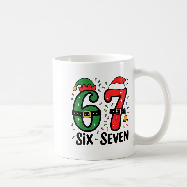 67 Christmas 6 7 Meme Six Seven Xmas  Kaffeetasse (Rechts)