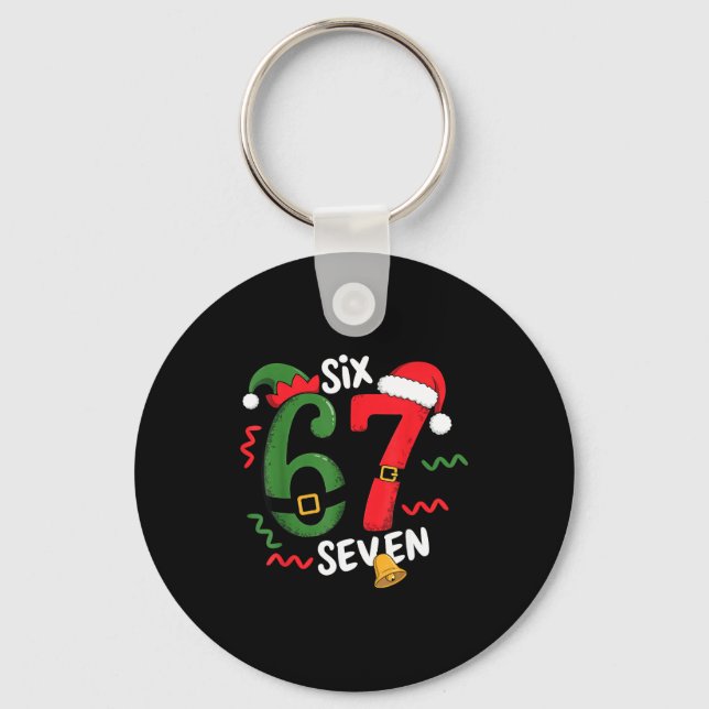 67 Christmas 6 7 Meme Six Seven Xmas  Schlüsselanhänger (Vorderseite)