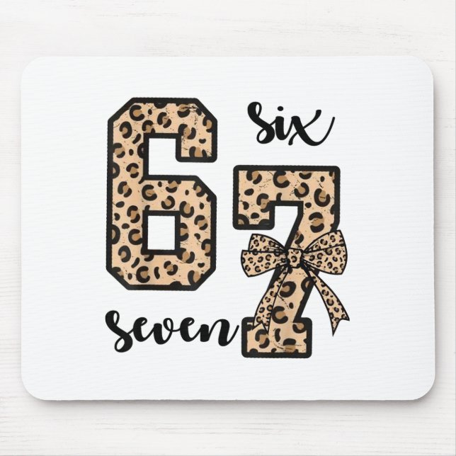 67 Christmas 6 7 Six Seven Meme 67 Leopard Cheetah Mousepad (Vorne)
