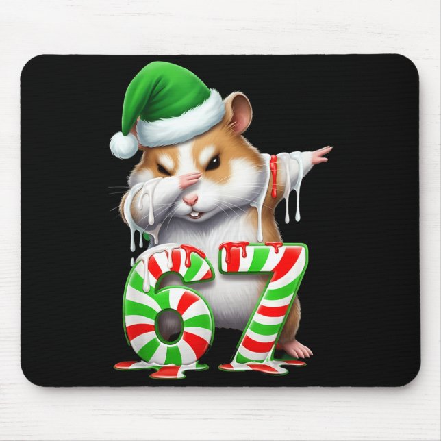 67 Christmas Funny 67 Brainrot Youth Kids Hamster  Mousepad (Vorne)