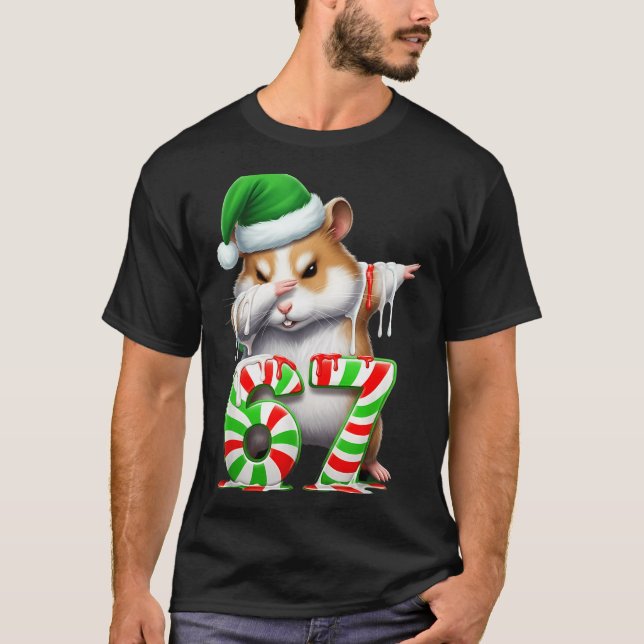 67 Christmas Funny 67 Brainrot Youth Kids Hamster  T-Shirt (Vorderseite)