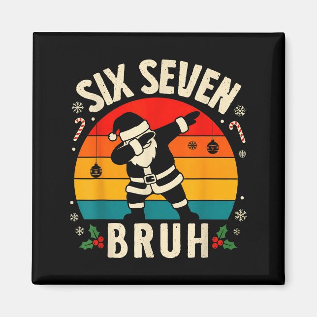 67 Christmas Funny 67 Meme Youth Kids Dabbing Sant Magnet (Vorne)