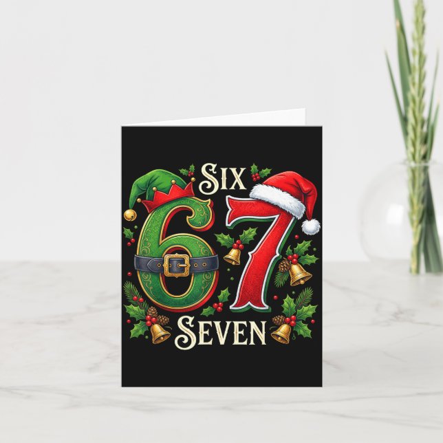 67 Christmas Funny 6 7 Meme Six Seven Xmas Boys Ki Karte (Vorderseite)