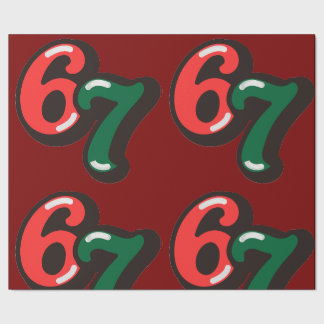 67 Christmas Funny Red & Green Wrapping Paper Geschenkpapier