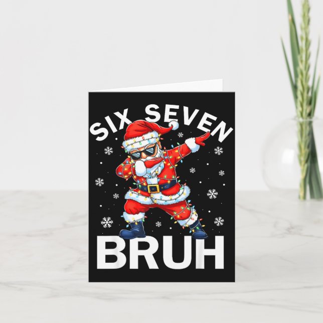 67 Christmas Funny Six Seven Bruh Meme Dabbing San Karte (Vorderseite)