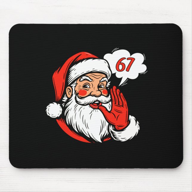 67 Christmas Funny Six Seven Meme Brainrot Santa C Mousepad (Vorne)