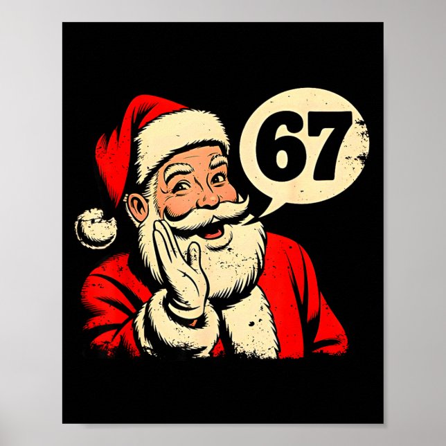 67 Christmas Funny Six Seven Meme Brainrot Santa C Poster (Vorne)