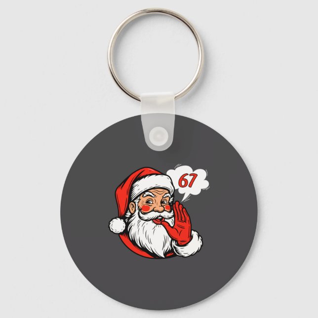 67 Christmas Funny Six Seven Meme Brainrot Santa C Schlüsselanhänger (Vorderseite)