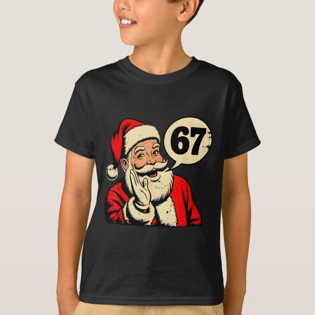 67 Christmas Funny Six Seven Meme Brainrot Santa C T-Shirt (Vorderseite)