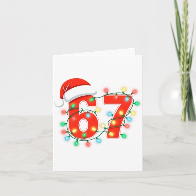 67 Christmas Lights Meme Saying 6 7 Costume Xmas L Karte (Vorderseite)