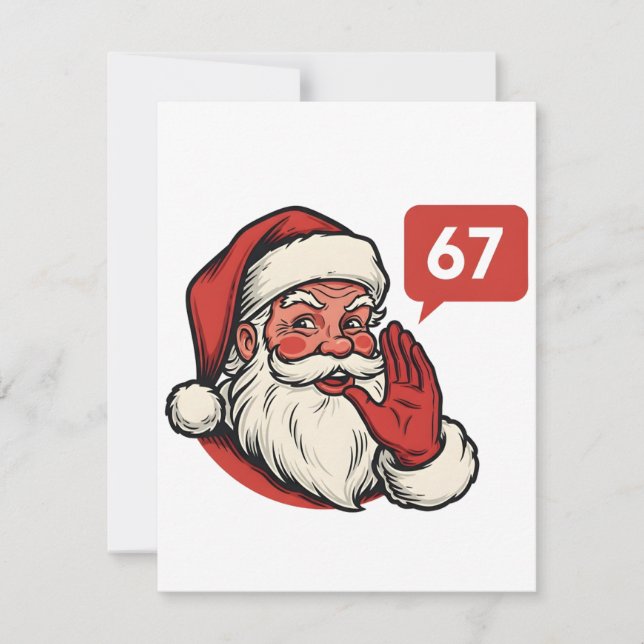 67 Christmas Merry Six Seven Brainrot Santa Claus Dankeskarte (Vorderseite)